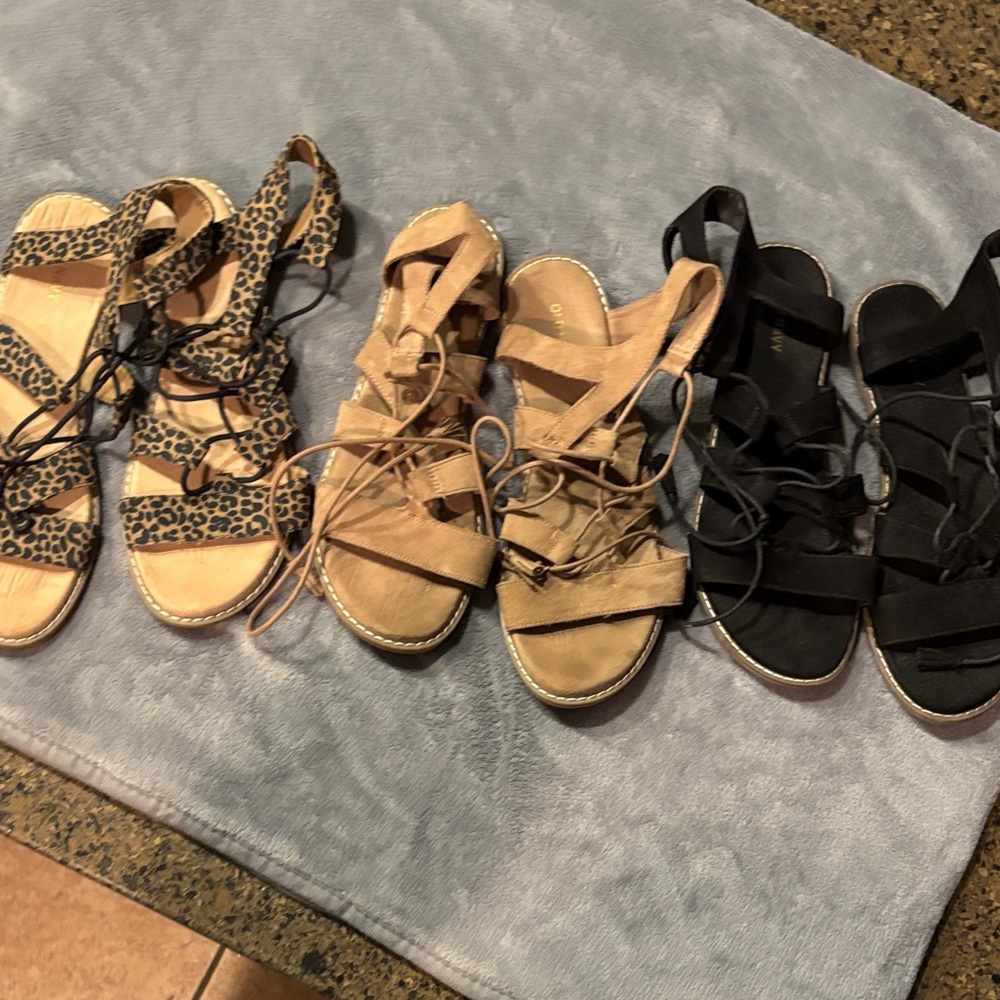 Bundle!!!!!! OldNavyWomen's Sandals - Leopard, Beige, Black 
Only worn one time!